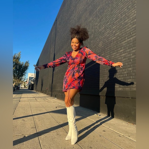 Zara Tropical Printed Floral Mini Dress - Picture 6 of 11